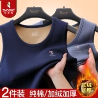 TUCANO/啄木鸟秋冬纯棉男士加绒加厚保暖背心全棉保暖上衣打底衫