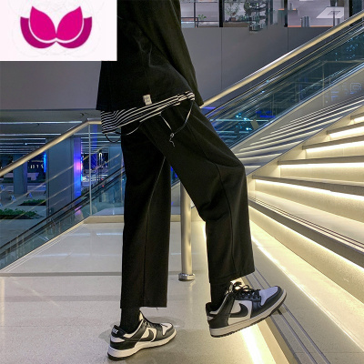 七斓休闲裤男宽松潮流宽松运动九分裤子阔腿直筒学生百搭oversize卫裤