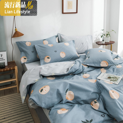 初恋的感觉少女心棉四件套莓图案被套棉床品1.5/1.8米床ins 三维工匠