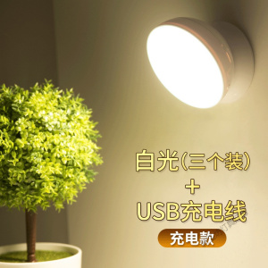 苏宁放心购 智能人体感应LED小夜灯可充电池式卧室无线声控家用过道楼道壁灯