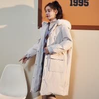 [1折价169.9元叠加优惠券]唐狮 冬季羽绒服女填充鸭绒保暖韩版宽松型长款羽绒服百搭