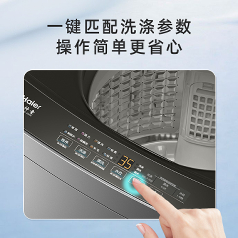 海尔(Haier)8公斤 家用 全自动波轮洗衣机 自编程 速洗 除菌 洗漂脱可调 XQB80-Z606