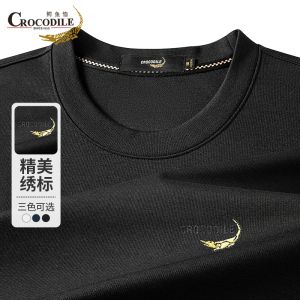 鳄鱼恤CROCODILE 中青年男士T恤精美绣标简约时尚长袖上衣