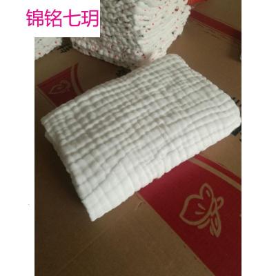 锦铭七玥婴儿浴巾素色本白泡泡纱纯棉纱布浴巾童被盖毯