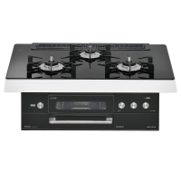 日本林内燃气灶DELICIA(按键)75嵌入式三眼灶煤气炉烤箱自动烤配烤盘 天然气 RHS71W30E11RCABW