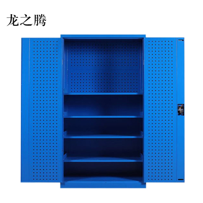 龙之腾工具柜加厚铁皮储物柜工厂车间用带抽屉汽修多功能收纳柜通门带网柜蓝色