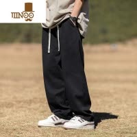 YANXU夏季男士裤子山系宽松薄款垂感日系休闲裤cityboy高街工装裤