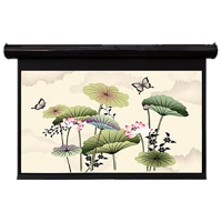 经科JK电动遥控不带拉绳拉线投影幕布N4-FI/1t玻纤白幕80寸16:10