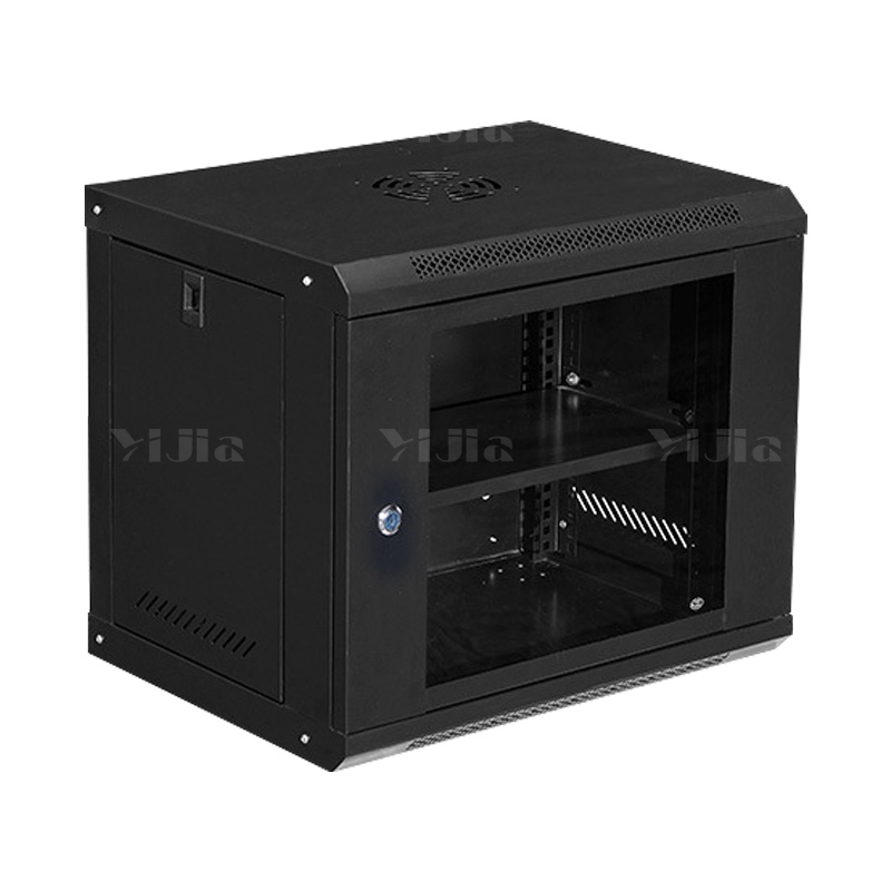 翌嘉 YJ5011646壁挂网络机柜网线理线柜 9u玻璃门黑色