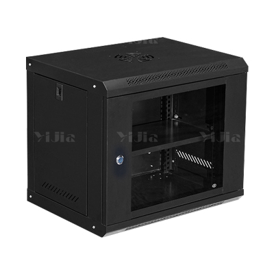翌嘉 YJ5011646壁挂网络机柜网线理线柜 9u玻璃门黑色