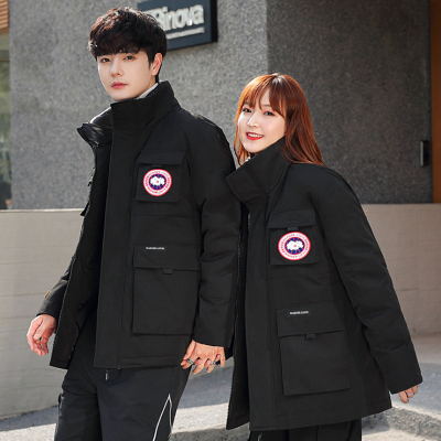 吉普盾冬季新款2020加厚羽绒服男女情侣立领外套韩版8021