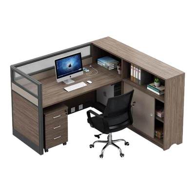 易企采 单人位含柜椅 屏风工位员工财务职员办公桌140*155*110CM 单位:套