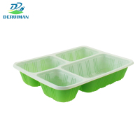 DERUIMAN一次性打包餐盒四分格加大容量加厚盖子