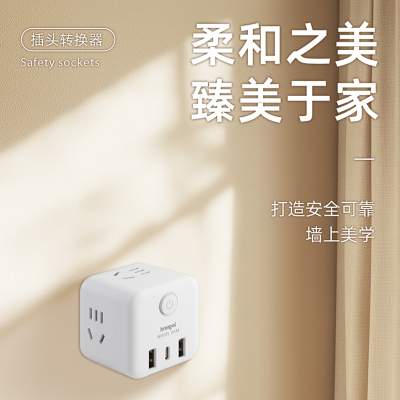 罗格朗 总控 四位五孔带USB(2A1C)20W魔方转换 FM2500K1/AAC 个