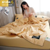 夏季空调被夏凉被四件套床单款冰丝夏被单人双人夏天薄被子床笠 三维工匠