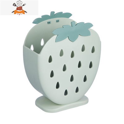 网红款筷子笼家用筷子篓置物架托沥水快桶筷筒厨房餐具勺子收纳盒 敬平 草莓款筷子笼(淡绿色)餐具架