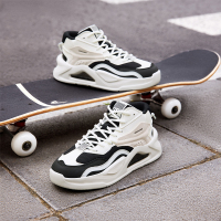 361°高帮女鞋运动鞋新款休闲鞋革面百搭鞋子板鞋女