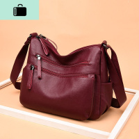 女士包包新款单肩妈妈包多层软皮大容量时尚大气百搭中年斜挎包女NEW LAKE女斜挎包