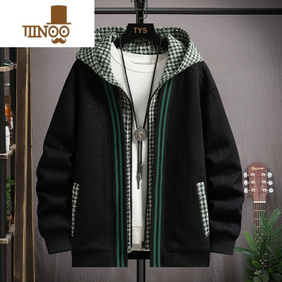 YANXU假外套男韩版潮流加厚格子拼接夹克潮牌华夫格休闲衣服