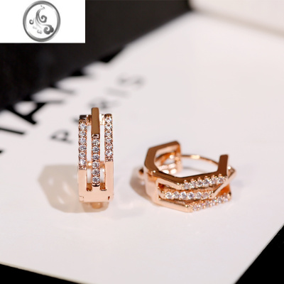 JiMi耳环2023年新款潮高级感耳钉气质韩国时尚耳圈耳扣银银大气耳饰女