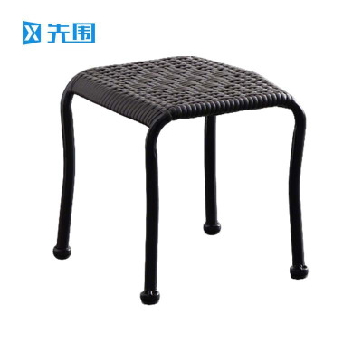 先围 藤编凳子 黑色坐高30cm 个