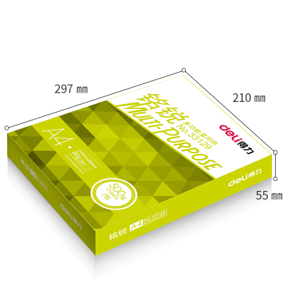 得力（deli）A4复印纸加厚A3桌面办公打印70g80克白纸莱茵河纸学生复印试卷纸张稿铭锐A480克（500张/包）