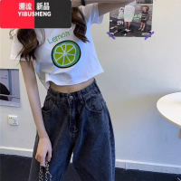 YIBUSHENG白色短袖t恤女季新款小个子正肩露脐短款设计感甜辣上衣ins