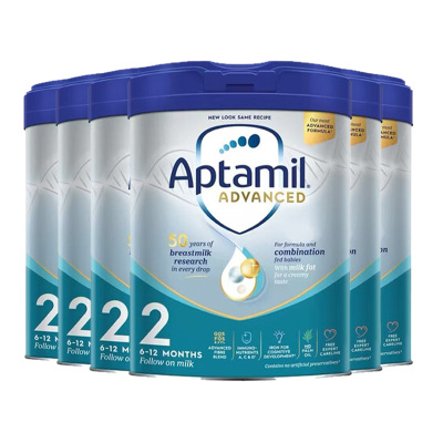 有效期到27年4月-6罐装 | Aptamil 英国爱他美 白金版 婴幼儿配方奶粉 2段 (6-12个月)800g/罐