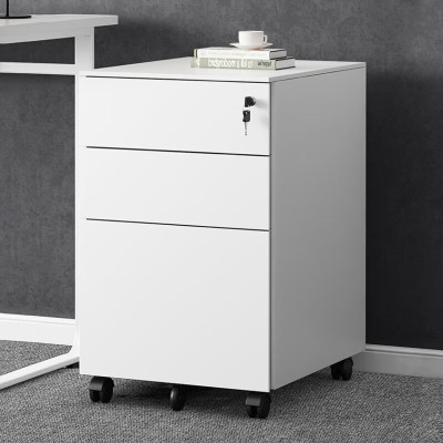 苏宁 质凡 矮柜桌下抽屉柜活动柜白色-侧拉-三抽/ZF-HDG001/390*500*600mm