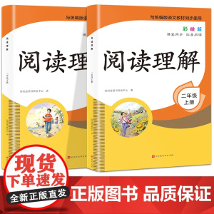 小学语文阅读理解[二年级上下册2册]彩绘注音版 小学生专项同步辅导书每日一练天天练小学二年级上下册阅读理解训练题 人教版