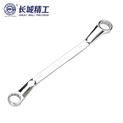 长城精工 公制平板镜抛双梅扳手 镜面抛光双头梅花扳手 24*27mm 311140(2把起订)