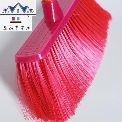2把五排扫帚头木把柄软毛硬毛塑料加厚单个庭院扫把工厂生胶笤帚 三维工匠