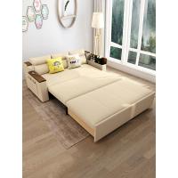 可折叠实木沙发床两用储物客厅小户型双人懒人多功能乳胶1.8米USB