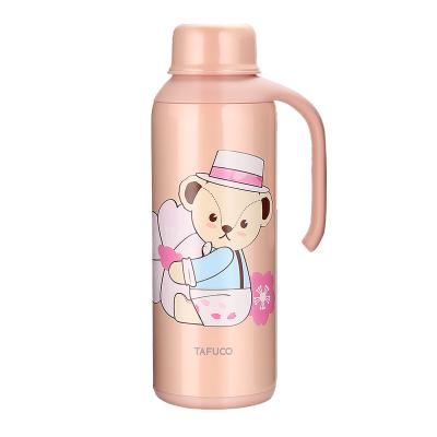 日本泰福高（TAFUCO）304不锈钢大容量真空保温壶泰迪珍藏可爱暖水瓶日本热水瓶粉色2.1L
