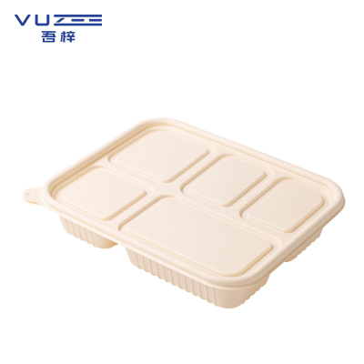 吾梓 一次性五格餐盒 方形打包饭盒1000ml*200个 箱