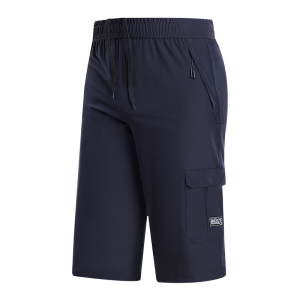 渔人船长夏季大码男士休闲运动裤冰爽轻薄透气弹力七分裤中短裤