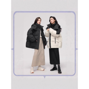 年冬季新款羽绒棉服短款时尚韩版加厚小众拼色连帽外套棉衣潮