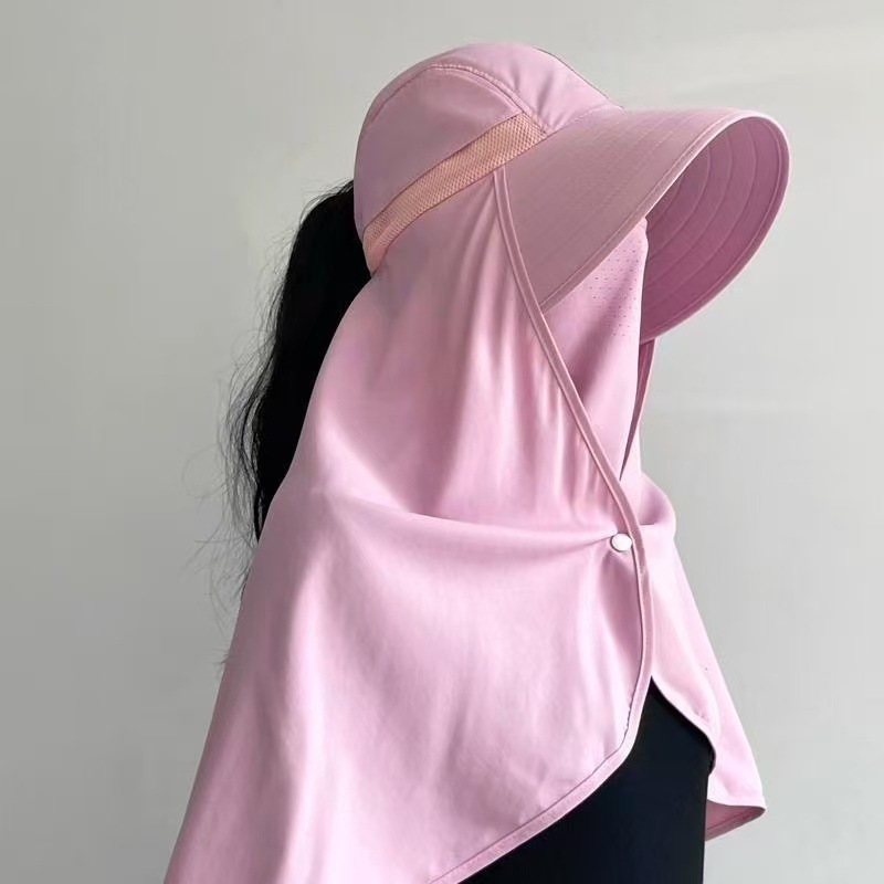 多功能全方位面罩一体防晒帽子披肩遮阳帽夏季护颈防紫外线太阳帽