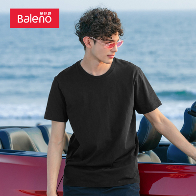 班尼路男士T恤纯色圆领打底衫短袖T恤男纯棉上衣半袖体恤男女同款