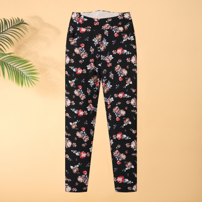 加绒保暖妈妈装时尚碎花休闲长裤中老年人洋气花裤子冬季加厚女装