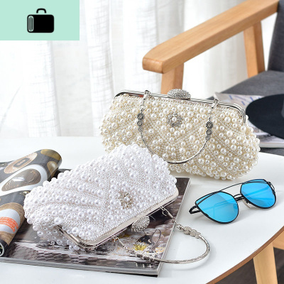 新款名媛珍珠手拿包女小包宴会包旗袍包晚宴包水钻手包百搭包NEWLAKE女手包