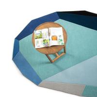 家柏饰(CORATED)蓝色不规则几何地毯 北欧ins风创意儿童房间客厅定制尺寸