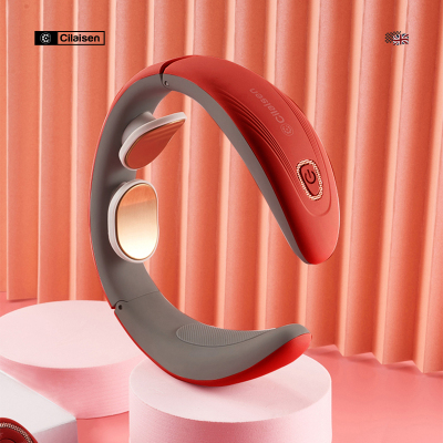 西莱森Cilaisen 肩颈部按摩仪CP-N6红色 EMS电脉冲大面积热敷护颈送礼生日情人节礼物