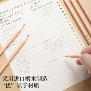 晨光(M&G) 文具2B铅笔12支 原木六角木杆铅笔 学生考试涂卡 书写美术素描绘图木质铅笔AWP30450