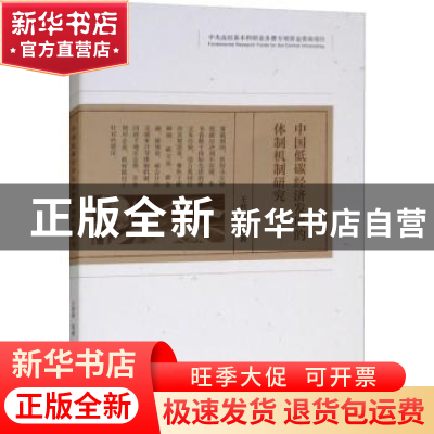 正版 中国低碳经济发展的体制机制研究 王君彩等 经济科学出版社