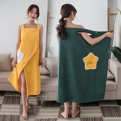 北极绒百变浴巾女成人可穿可裹吸水家用速干吊带式浴裙加大款浴袍020-SY浴袍