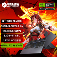 机械革命(MECHREVO)蛟龙16Pro 2025款 16英寸旗舰游戏本 强芯学生设计笔记本电脑锐龙版R9-7845HX RTX5070 32G 2T 2.5K 定制 灰