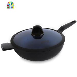 30/32cm蓝钻不粘锅炒锅家用平底炒菜锅电磁炉燃气灶适用 FENGHOU 32cm蓝钻炒锅