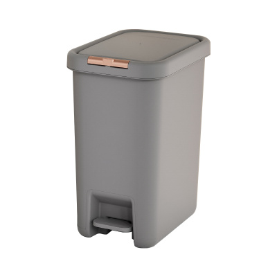 臻远 ZY5090119手按脚踩两用垃圾桶 送1卷垃圾袋 20L 灰黑色