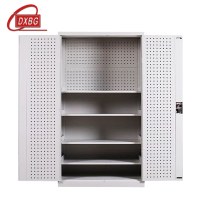DXBG工具柜加厚铁皮储物柜工厂车间用带抽屉汽修多功能收纳柜通门带网柜灰白色